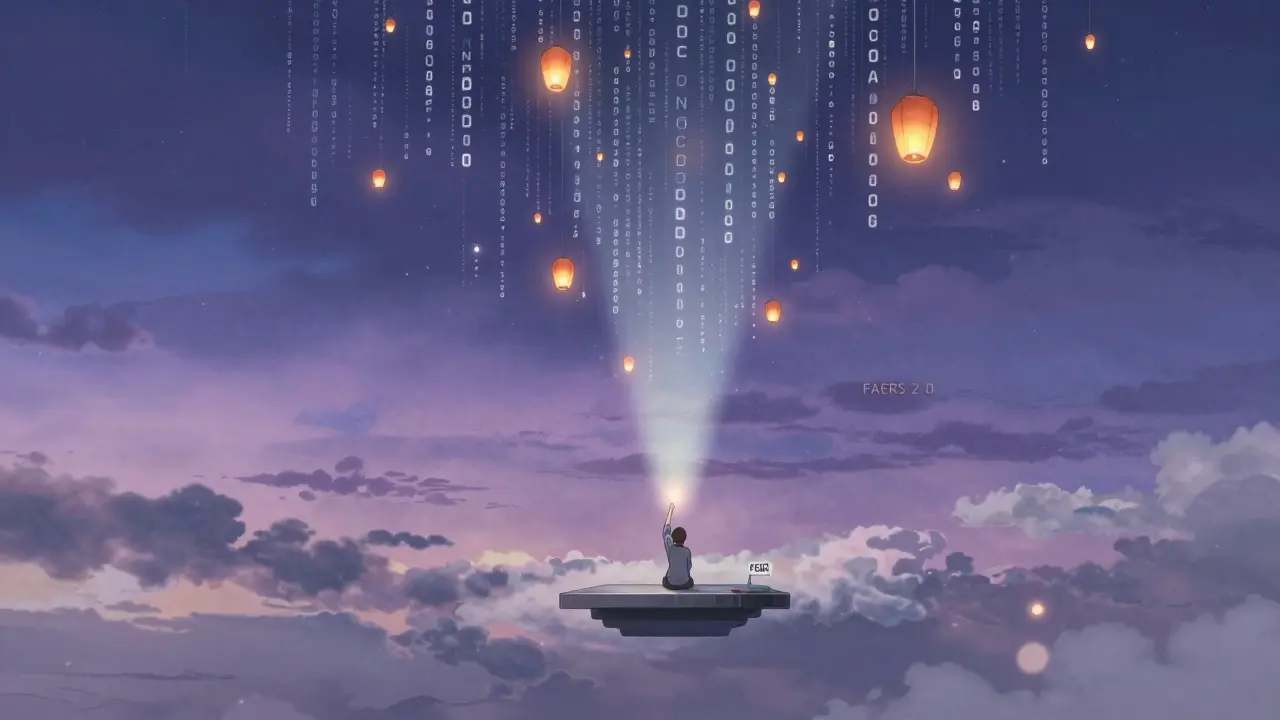 Des milliers de codes NDC flottent dans le ciel comme des lanternes, certains brillants, d'autres éteints.