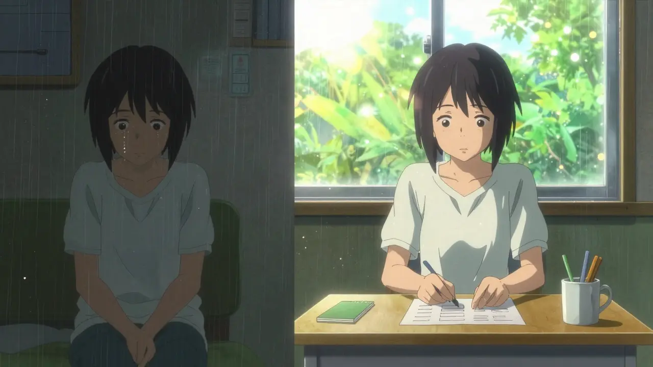 Comparaison entre l'isolement et la reprise d'activité calme dans une pièce lumineuse.