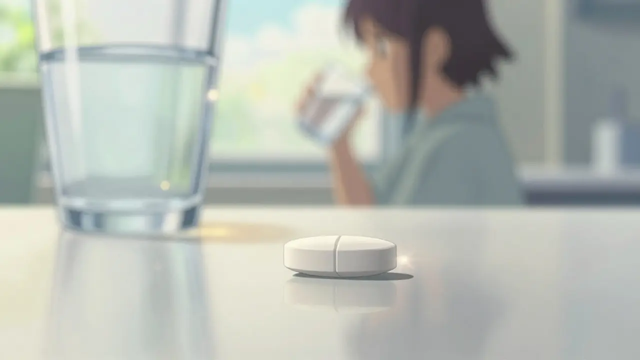 Gros plan sur un comprimé de Nadolol avec une lumière douce et apaisante