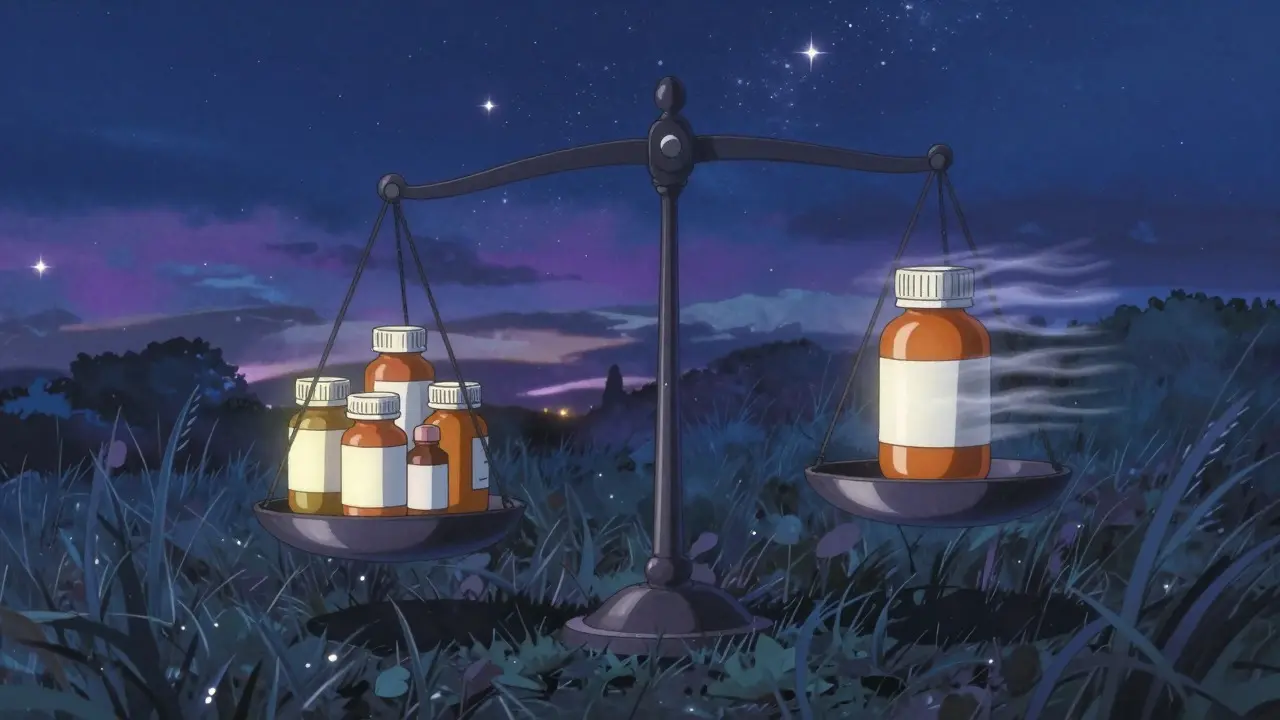 Balance symbolisant l'équilibre entre coûts et durabilité des médicaments
