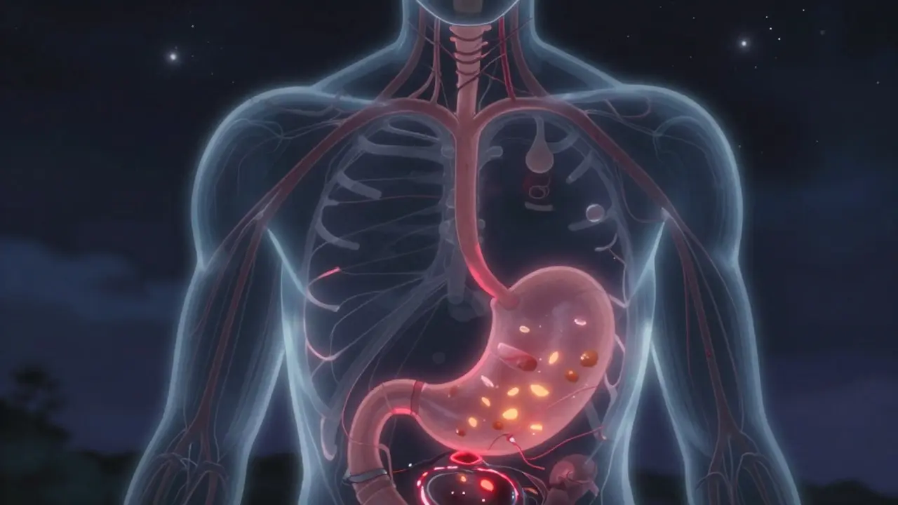 Silhouette translucide montrant des nerfs et vaisseaux défaillants